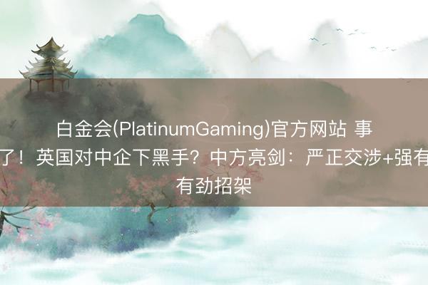 白金会(PlatinumGaming)官方网站 事情闹大了！英国对中企下黑手？中方亮剑：严正交涉+强有劲招架